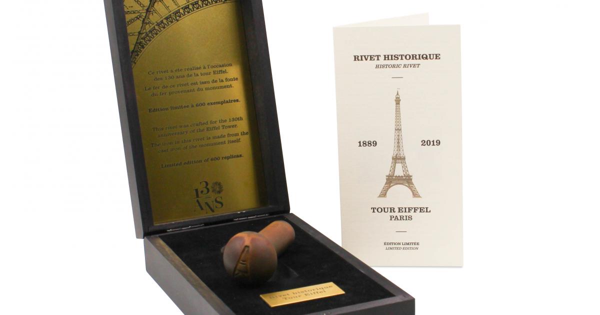 Historic rivets from the Eiffel Tower exceptional limited edition object